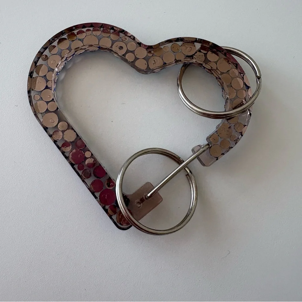Blue Rhinestone Acrylic Clear Heart Keychain